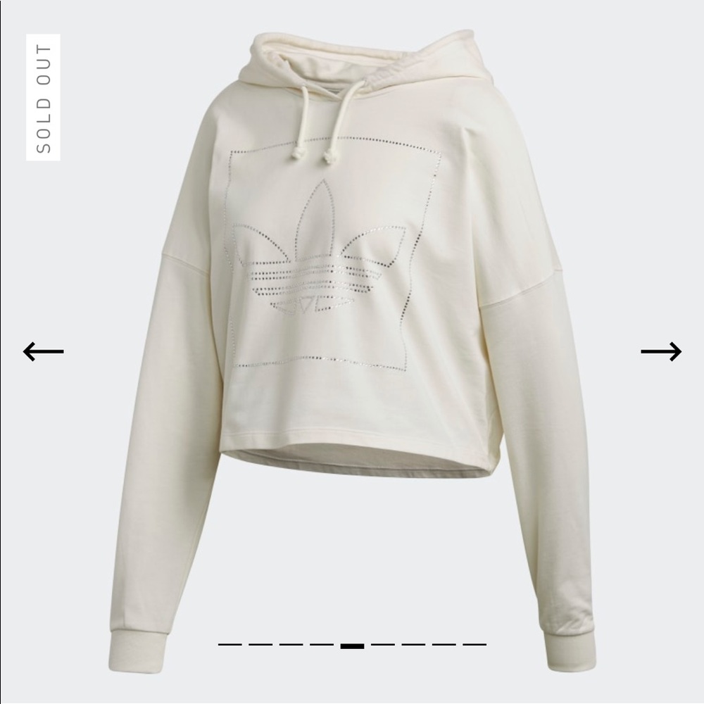 Adidas original rhinestone cropped hoodie & pants